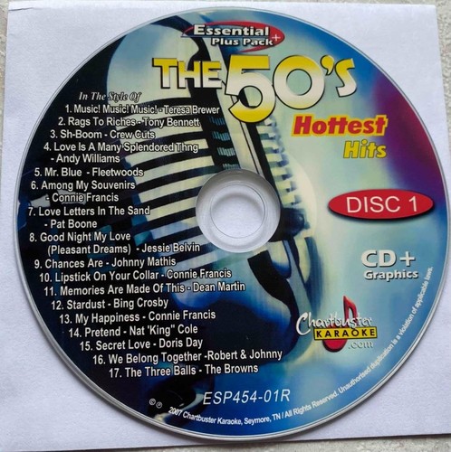 1950 karaoke cdg chartbuster - 1950's,